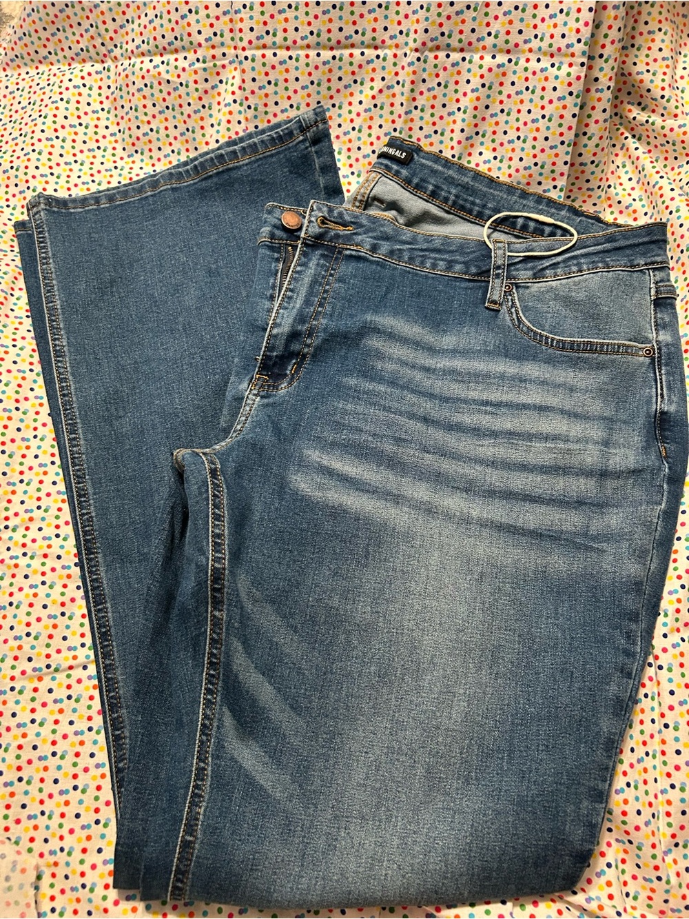 Flamingals High-Rise Wide Leg Jeans in Medium Blue Wash